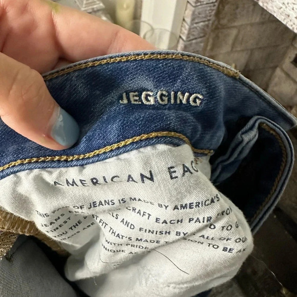 American Eagle women’s size 8 jegging two tone pinstripe detail down side seam - Picture 3 of 4